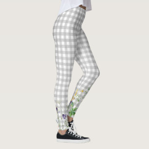 Leggings Borde De Flor Silvestre En Gris Gris Gestionado
