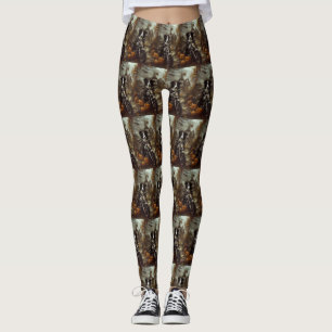 Leggings Border Collie montando motocicleta Halloween aterr