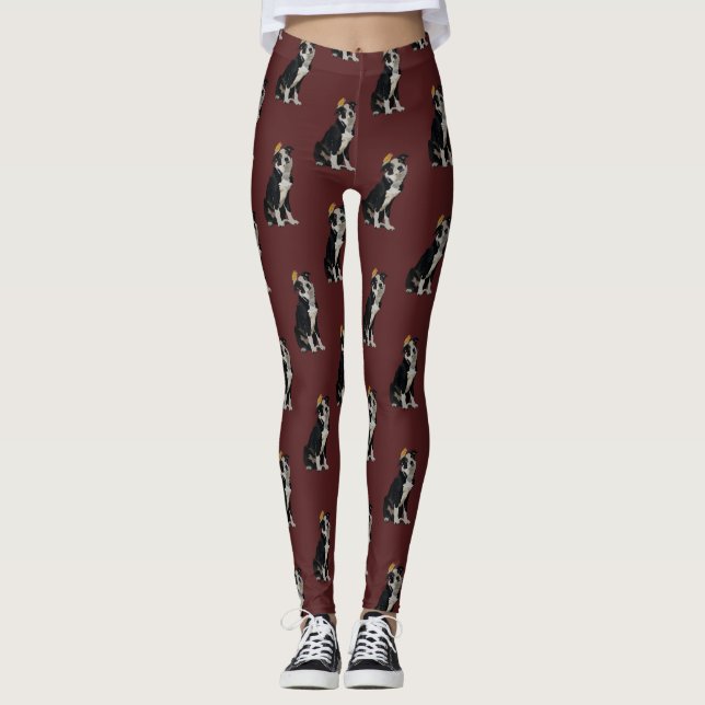 LEGGINGS BORDER COLLIE Y PÁJARO DE ORO (Anverso)