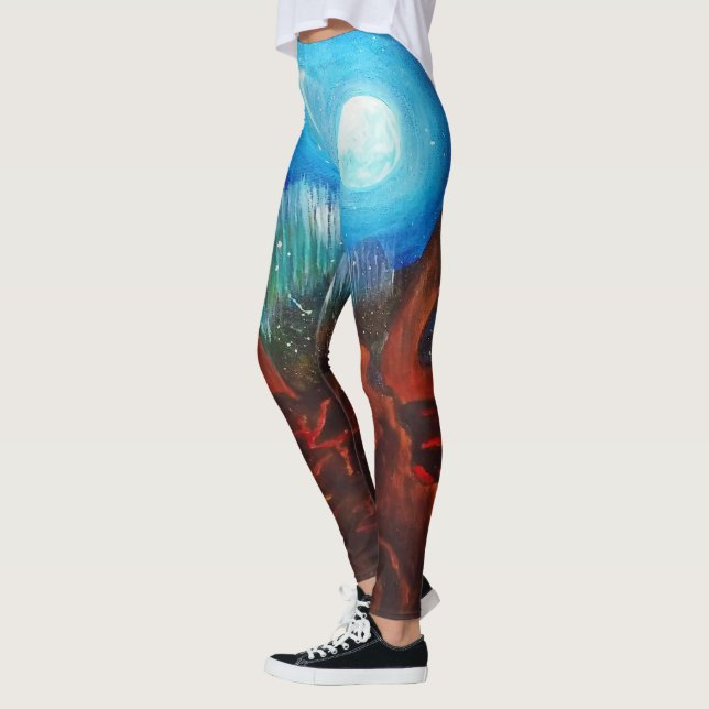 Leggings Borealis de la aurora de la fantasía, aurora (Izquierda)