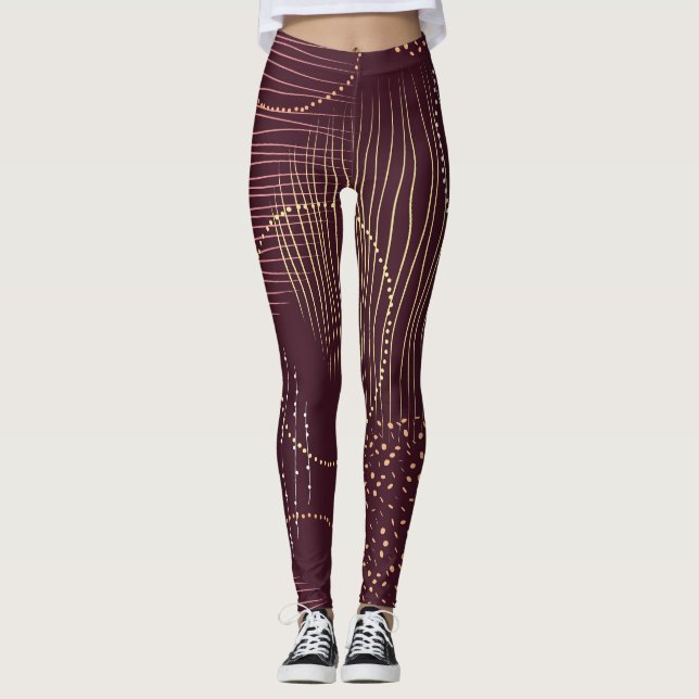 Leggings Borgoña de fondo, círculo sin fisuras. (Anverso)