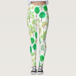 Leggings Bosque acuarela al estilo doodle
