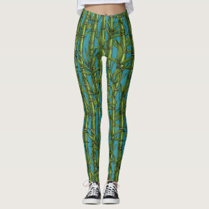 Leggings Bosque de bambú en azul