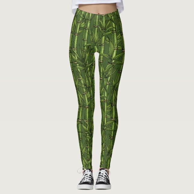 Leggings Bosque de bambú en verde (Anverso)