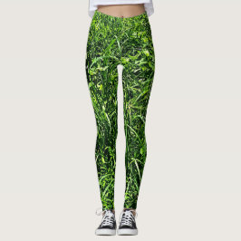 Leggings Bosque de hierba verde silvestre