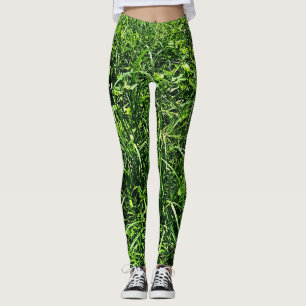 Leggings Bosque de hierba verde silvestre