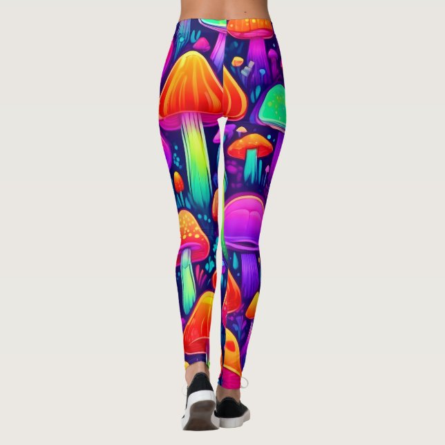 Leggings Bosque de hongos Neon Glow (Reverso)