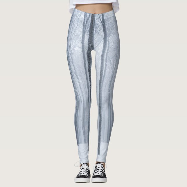 Leggings Bosque de invierno helado de niebla (Anverso)