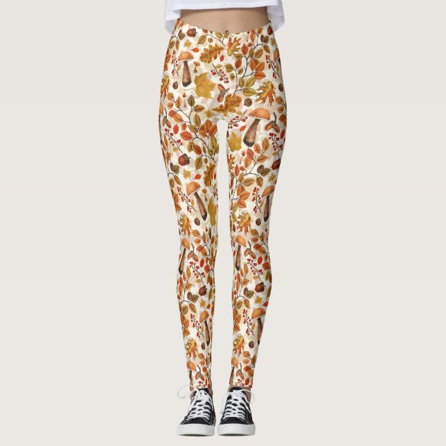 Leggings Bosque otoñal en blanco roto (Anverso)