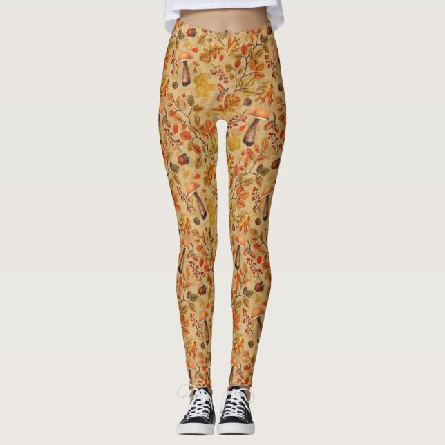 Leggings Bosque otoñal en ocre (Anverso)