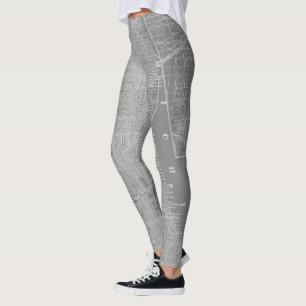Leggings Bosquejo del mapa de la ciudad de Chicago