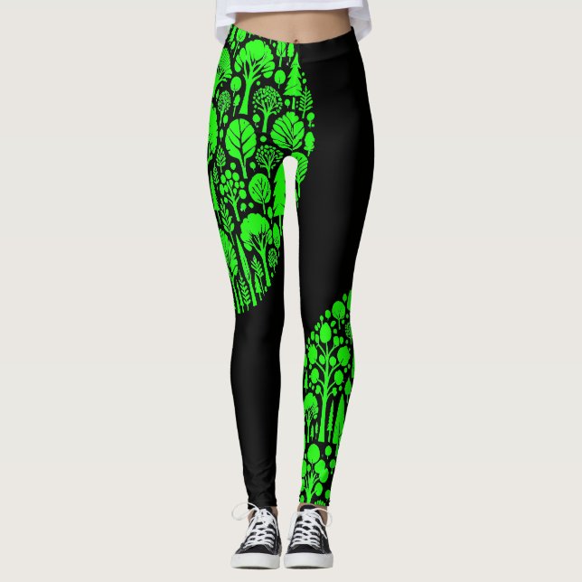 Leggings Bosques verdes de árboles (Anverso)
