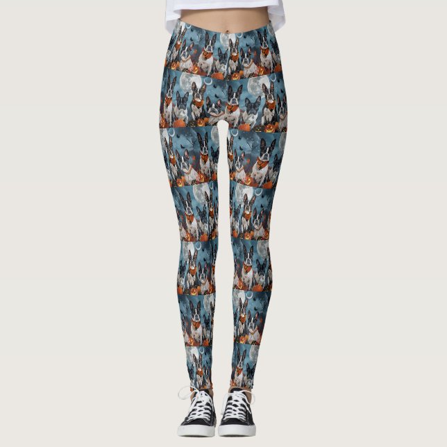Leggings boston terrier Halloween Espeluznante (Anverso)