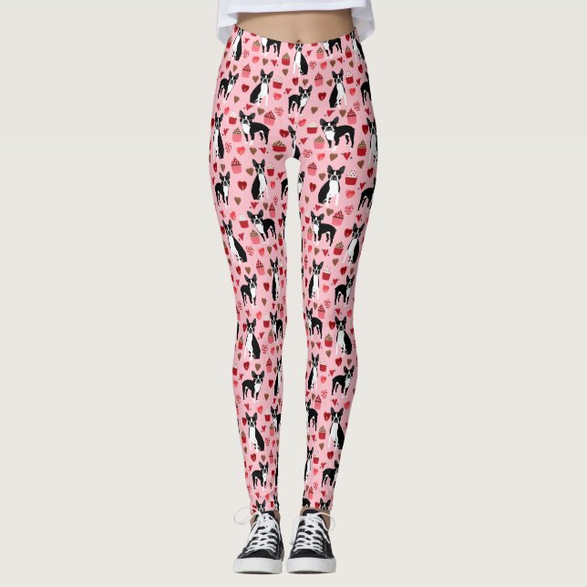 Leggings Boston Terrier Love - adorables legginas de San Va (Anverso)