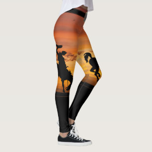 Leggings Bota Bucking de la correa de la puesta del sol del