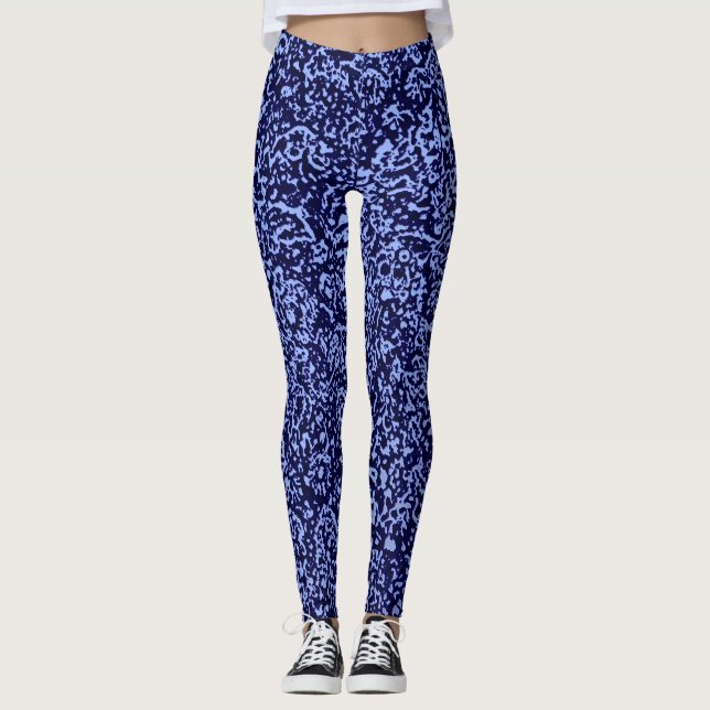 Leggings Botanical Pattern in Blue 1 (Anverso)