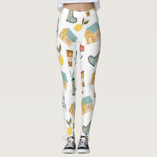 Leggings Botas de jardinería acogedoras de cottage y café l