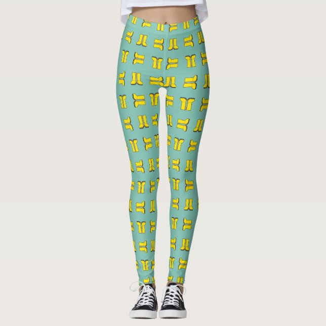 Leggings Botas de lluvia amarillas de goma (Anverso)