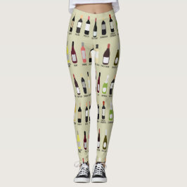 Leggings Botellas de los amantes del vino con nombres paten