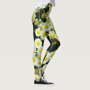 Leggings Botones Daisy Blancos Y Amarillos