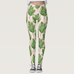 Leggings Bouquet de lilas del valle flores en rosa