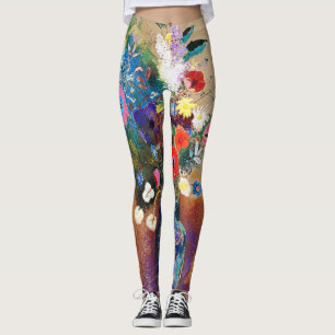 Leggings Bouquet vintage de flores de Odilon Redon