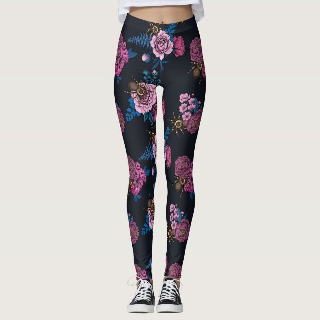 Leggings Bouquets y tarántula 2 (Anverso)