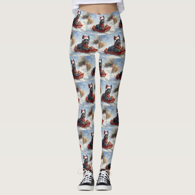 Leggings Bouviers Des Flandres Dog en Navidades seductores (Anverso)
