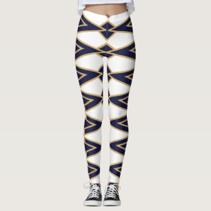 Leggings Bowties azules y dorados
