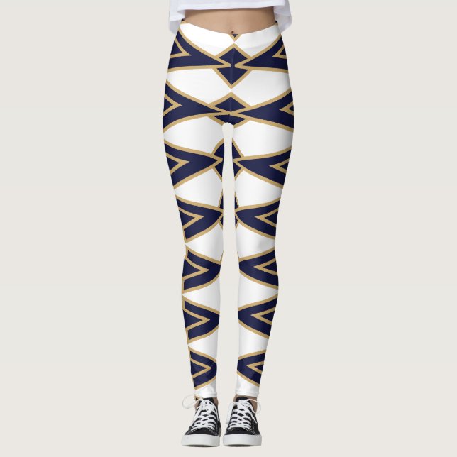 Leggings Bowties azules y dorados (Anverso)