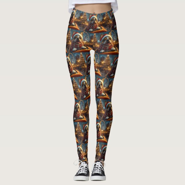 Leggings Boxer Dog Roller Coaster Navidades (Anverso)