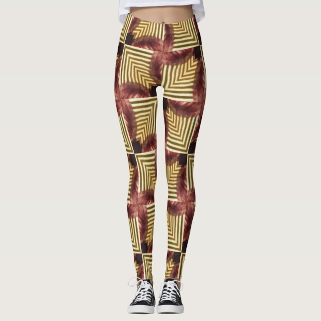 Leggings boxlines simétricos sqyare violet y oro (Anverso)