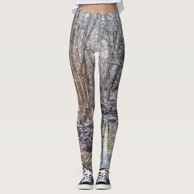 Leggings Branson Fall Creek Winter Snow Painterly (Anverso)