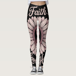 Leggings breast cancer awareness month faith hope cure