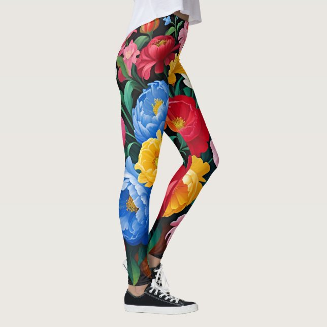 Leggings Bright and colorful roses (Derecha)