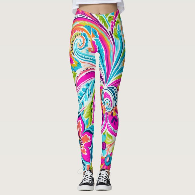 Leggings Bright Preppy Paisley (Anverso)