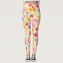 Leggings Bright Spring Botanical Design