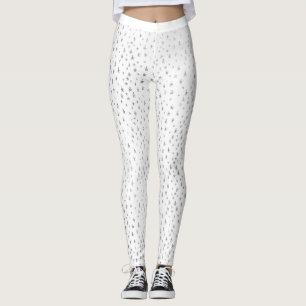 Leggings Brillante delicado blanco de las pequeñas