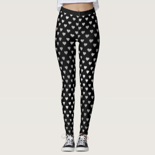 Leggings Brillante delicado del pequeño negro de plata de