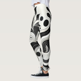 Leggings Brillante Gimnasio femenino de negro y blanco