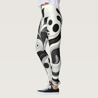 Leggings Brillante Gimnasio femenino de negro y blanco