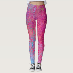 Leggings Brillante Magenta Sunset Abstract Acrylon Pour