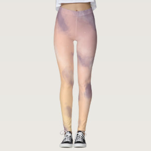 Leggings Brillante mañana Pastel Sunrise Sky con nubes