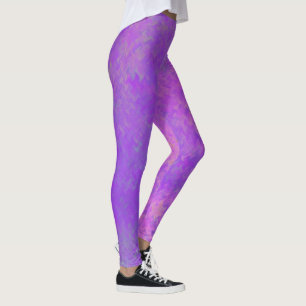 Leggings Brillante Patrón de Marcado de Artsy Violeta