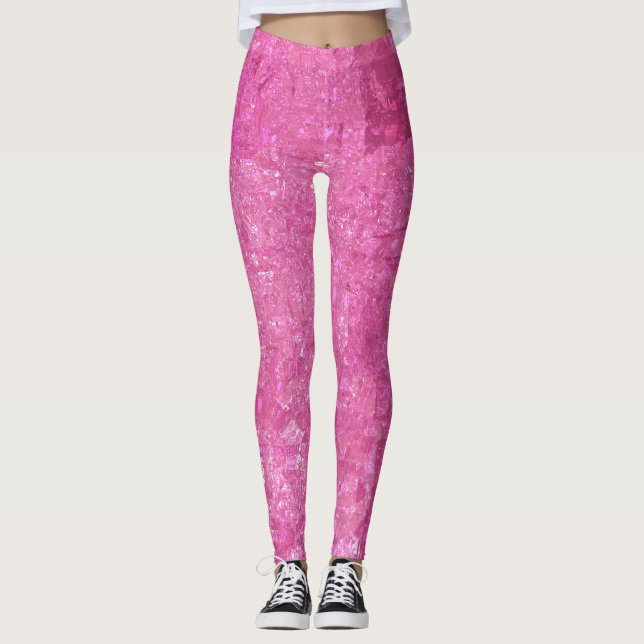 Leggings Brillante Resumen Rosa Abstrante Glosa Mosaica (Anverso)
