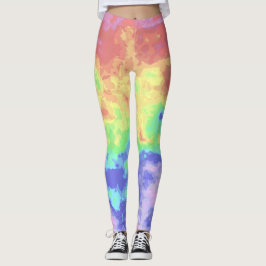Leggings Brillante Trippy Retro Groovy Boho Hippie Rainbow