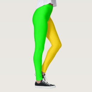 Leggings Brillante Verde y Amarillo Dorado Negrita
