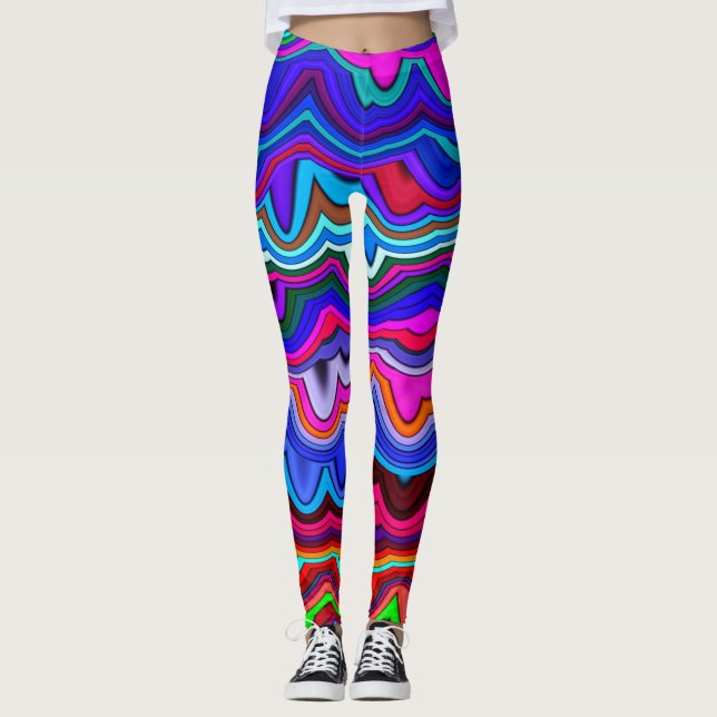 Leggings Brillantes colores azules, rosados y brillantes Re (Anverso)