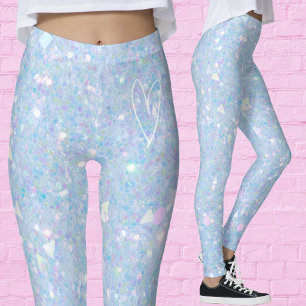Leggings brillantes de azul pervinca con purpurina