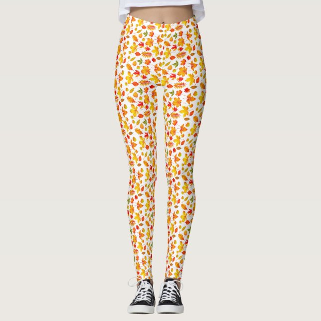 Leggings Brillantes hojas otoñales (Anverso)